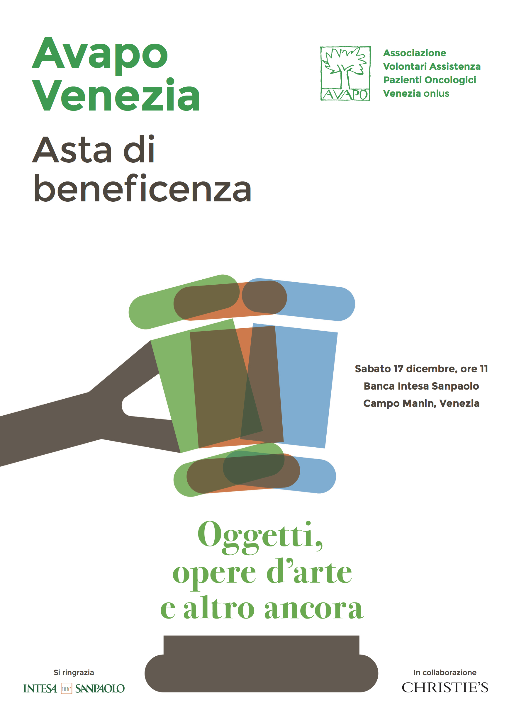 17 dicembre 2016 ore 11 Asta di beneficenza a favore di AVAPO Venezia onlus